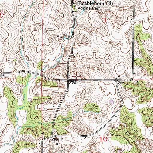 Topographic Map of Gray School (historical), MO