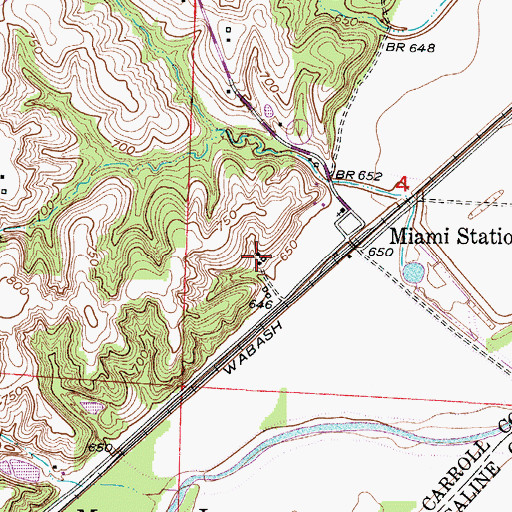 Topographic Map of Miami Station School (historical), MO