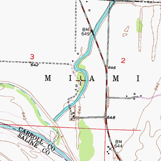 Topographic Map of Burruss School (historical), MO