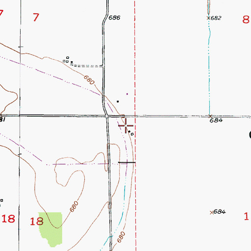 Topographic Map of Chase School (historical), MO