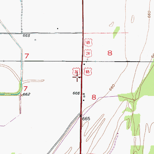 Topographic Map of Calloway School (historical), MO