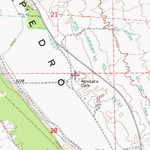 Topographic Map of Apodaca Cemetery, AZ