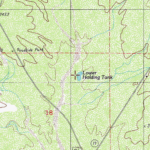 Topographic Map of Lower Holding Tank, AZ