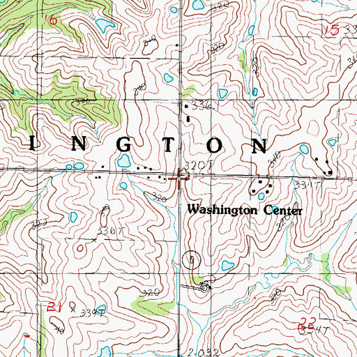 Topographic Map of Washington Center School (historical), MO