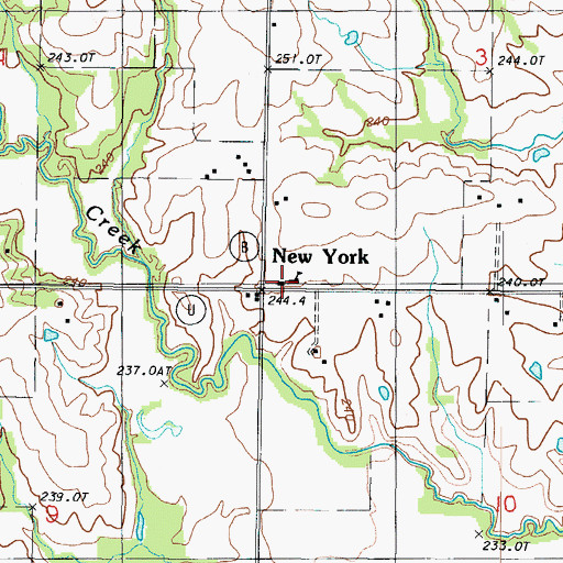 Topographic Map of New York Elementary School, MO