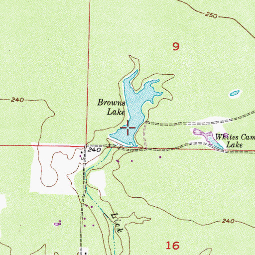 Topographic Map of Browns Lake, AR