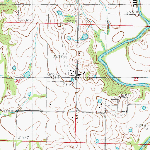 Topographic Map of Walnut Grove School (historical), MO