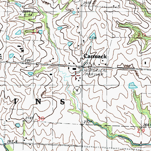 Topographic Map of Carmack School (historical), MO