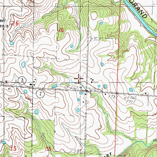 Topographic Map of Elam School (historical), MO