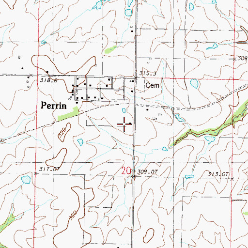 Topographic Map of Perrin School (historical), MO