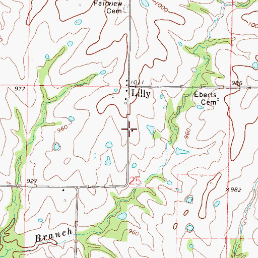 Topographic Map of Lily School (historical), MO