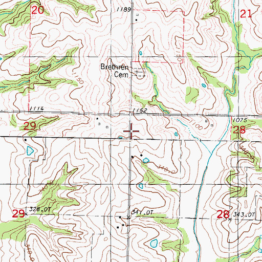 Topographic Map of Oak Grove School (historical), MO