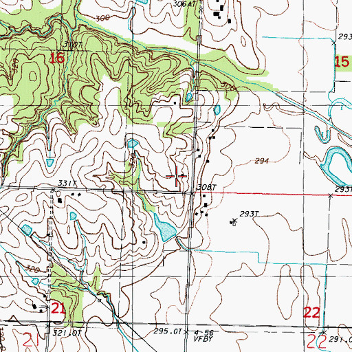 Topographic Map of Bristol Ridge School (historical), MO