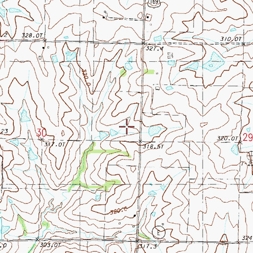 Topographic Map of Center School (historical), MO