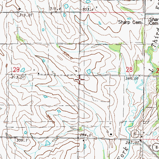 Topographic Map of Sharp School (historical), MO