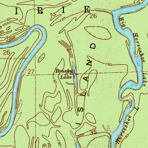 Topographic Map of Brushy Lake, AR