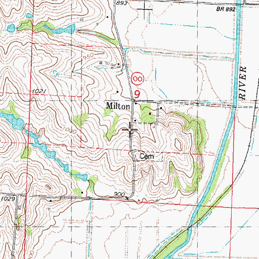 Topographic Map of Milton School (historical), MO
