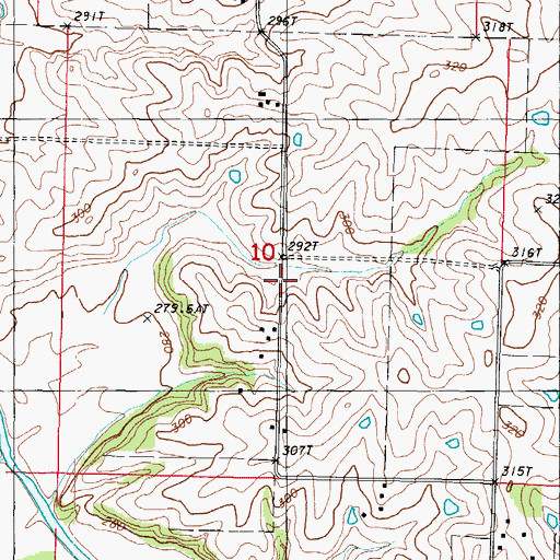 Topographic Map of Miller School (historical), MO