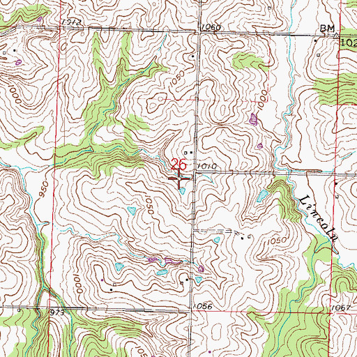 Topographic Map of Gee School (historical), MO