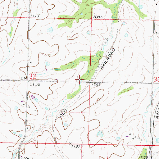 Topographic Map of Mount Pleasant School (historical), MO