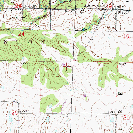 Topographic Map of Republican School (historical), MO