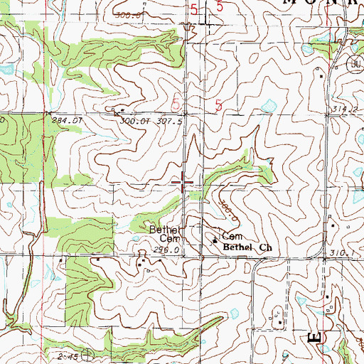 Topographic Map of Bethel School (historical), MO