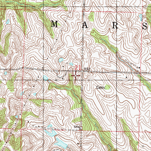 Topographic Map of Cook School (historical), MO