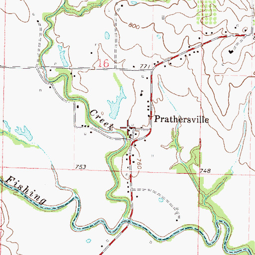 Topographic Map of Fishing River Baptist Church, MO