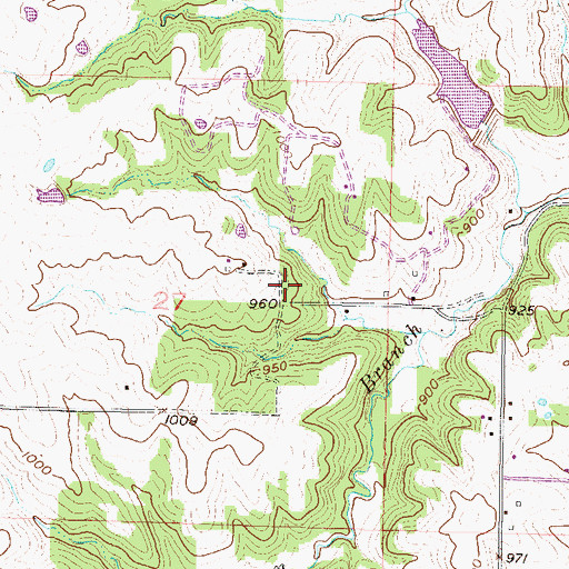 Topographic Map of Bennet School (historical), MO