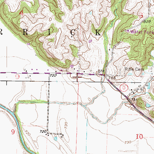 Topographic Map of Hall School (historical), MO
