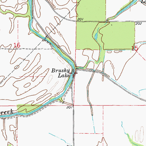 Topographic Map of Brushy Lake, AR