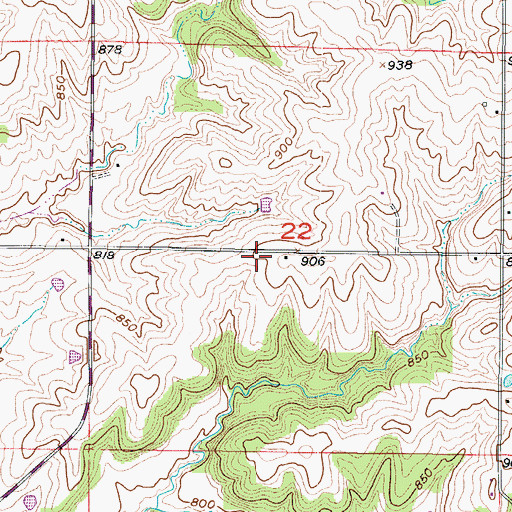Topographic Map of Petre School (historical), MO