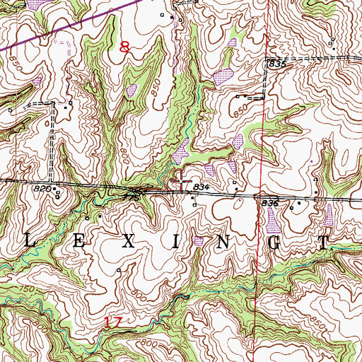 Topographic Map of Glenwood School (historical), MO