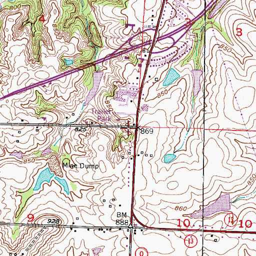 Topographic Map of Marshall School (historical), MO