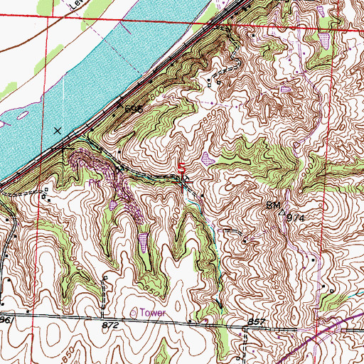 Topographic Map of Graddy Mine, MO