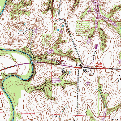 Topographic Map of Garr School (historical), MO