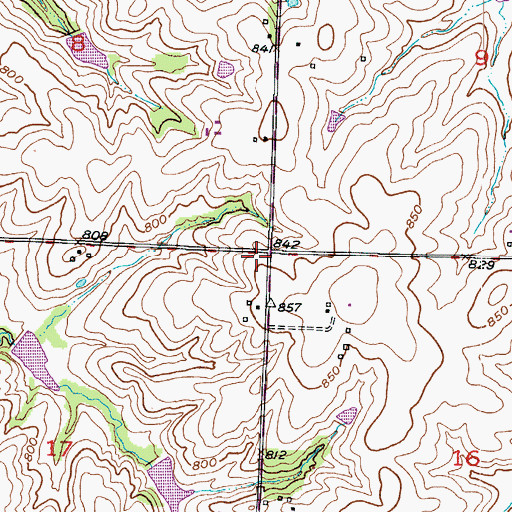 Topographic Map of Webb School (historical), MO