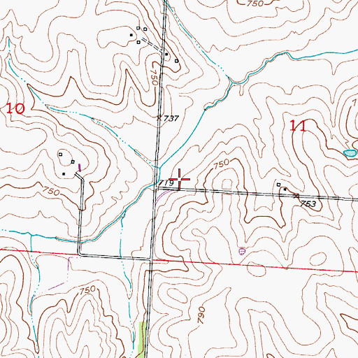 Topographic Map of Catron School (historical), MO
