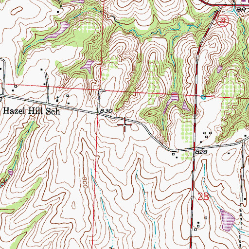 Topographic Map of Hazel Hill Immanuel Church (historical), MO
