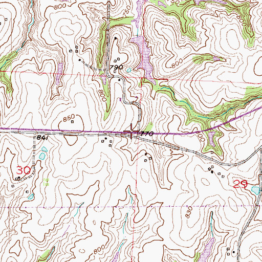Topographic Map of Harris School (historical), MO