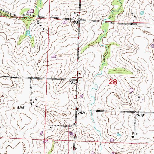 Topographic Map of Douthitt School (historical), MO