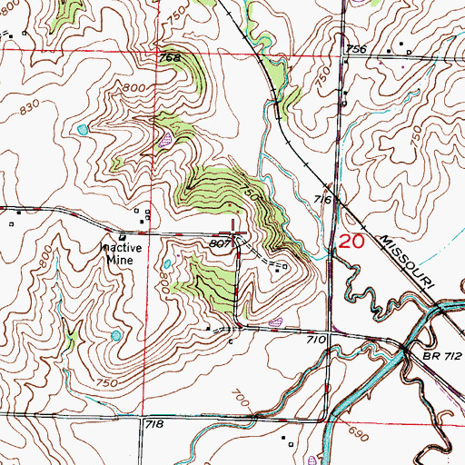 Topographic Map of Osborne School (historical), MO