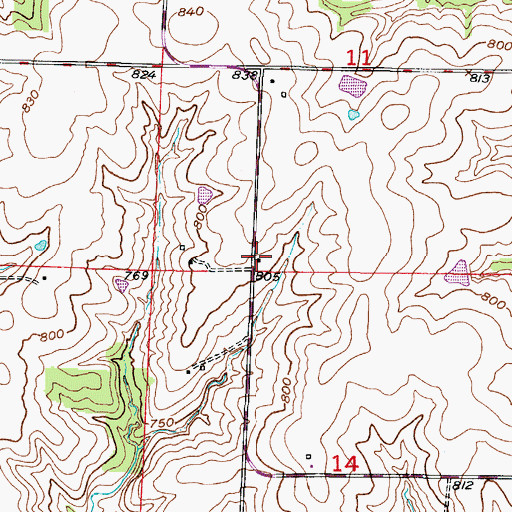 Topographic Map of VanMeter School (historical), MO