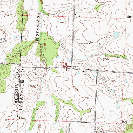 Topographic Map of Webb School (historical), MO