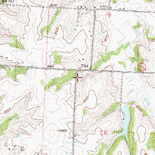 Topographic Map of Dade School (historical), MO