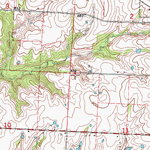 Topographic Map of Cox School (historical), MO