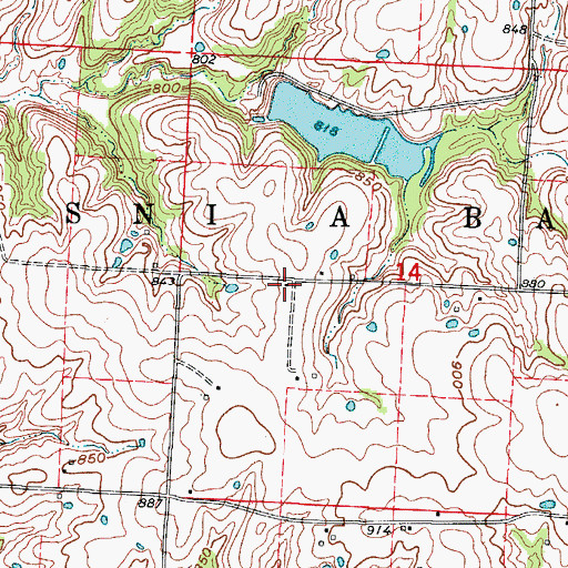 Topographic Map of Barker School (historical), MO