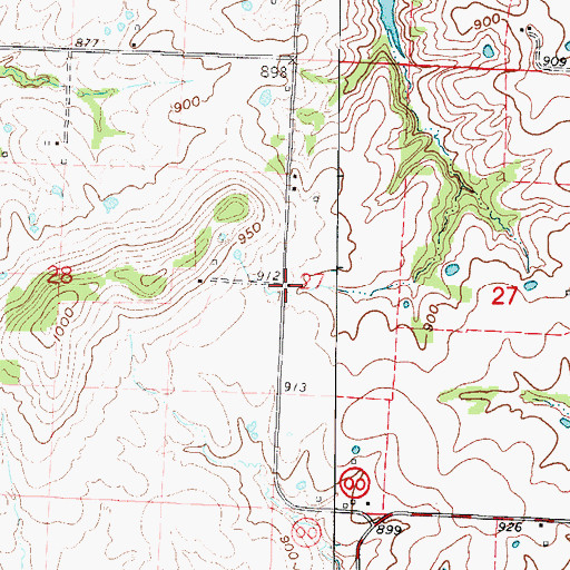 Topographic Map of Saylor School (historical), MO