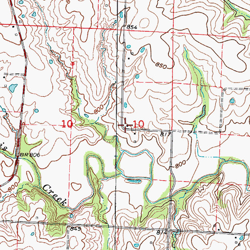 Topographic Map of Weaver School (historical), MO