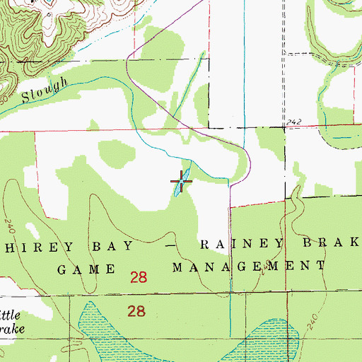Topographic Map of Brushy Pond, AR